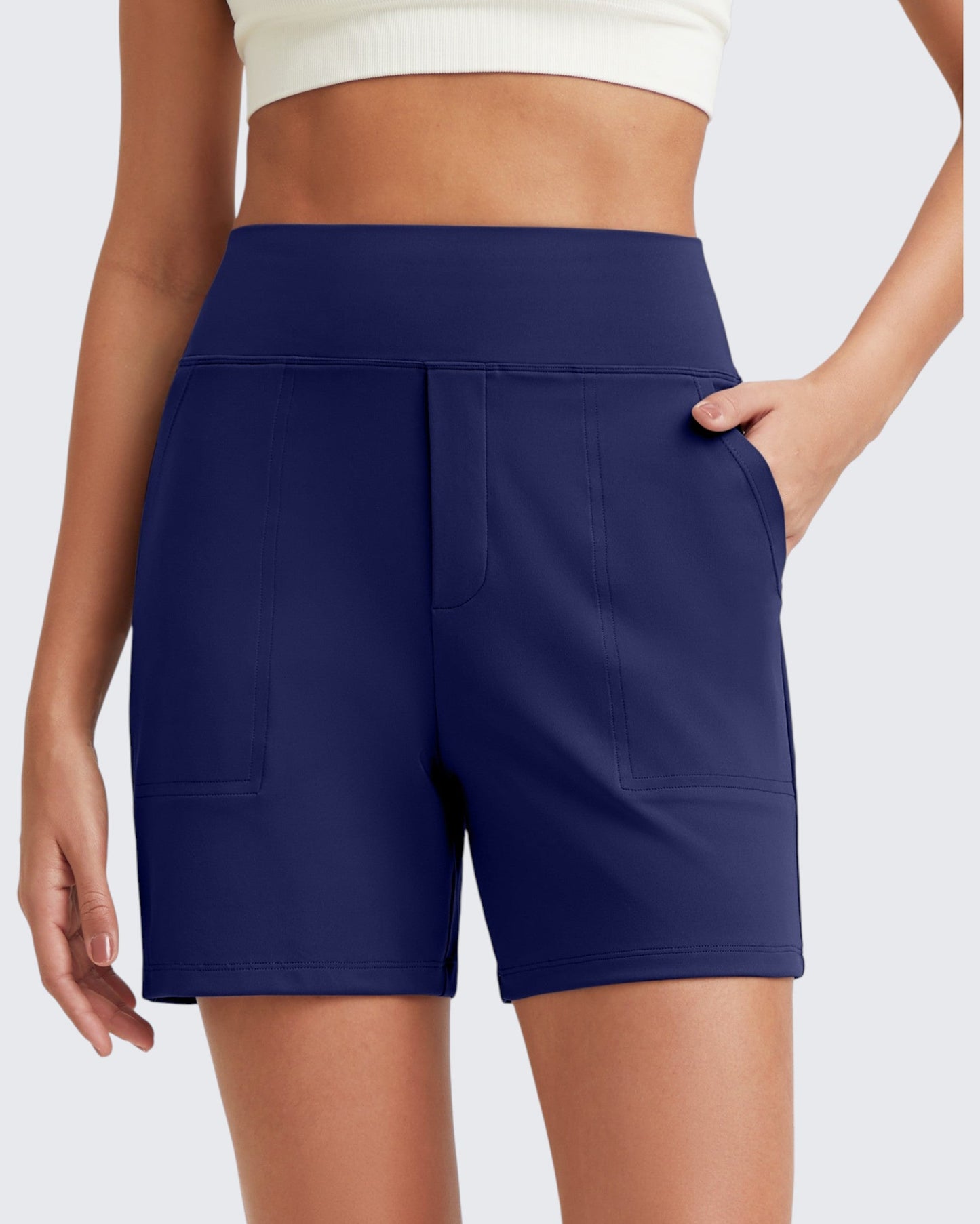 High-Waist Burmuda Athletic Shorts 5''