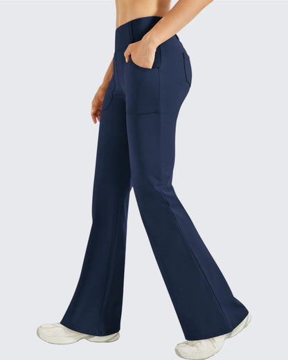 Fleece Lined High-Waist Work Flare Pants
