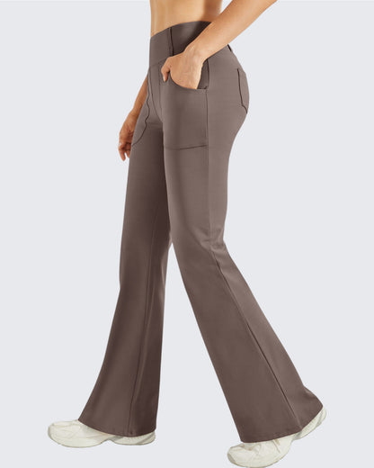 Fleece Lined High-Waist Work Flare Pants