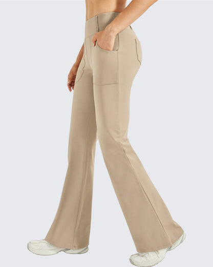 Fleece Lined High-Waist Work Flare Pants