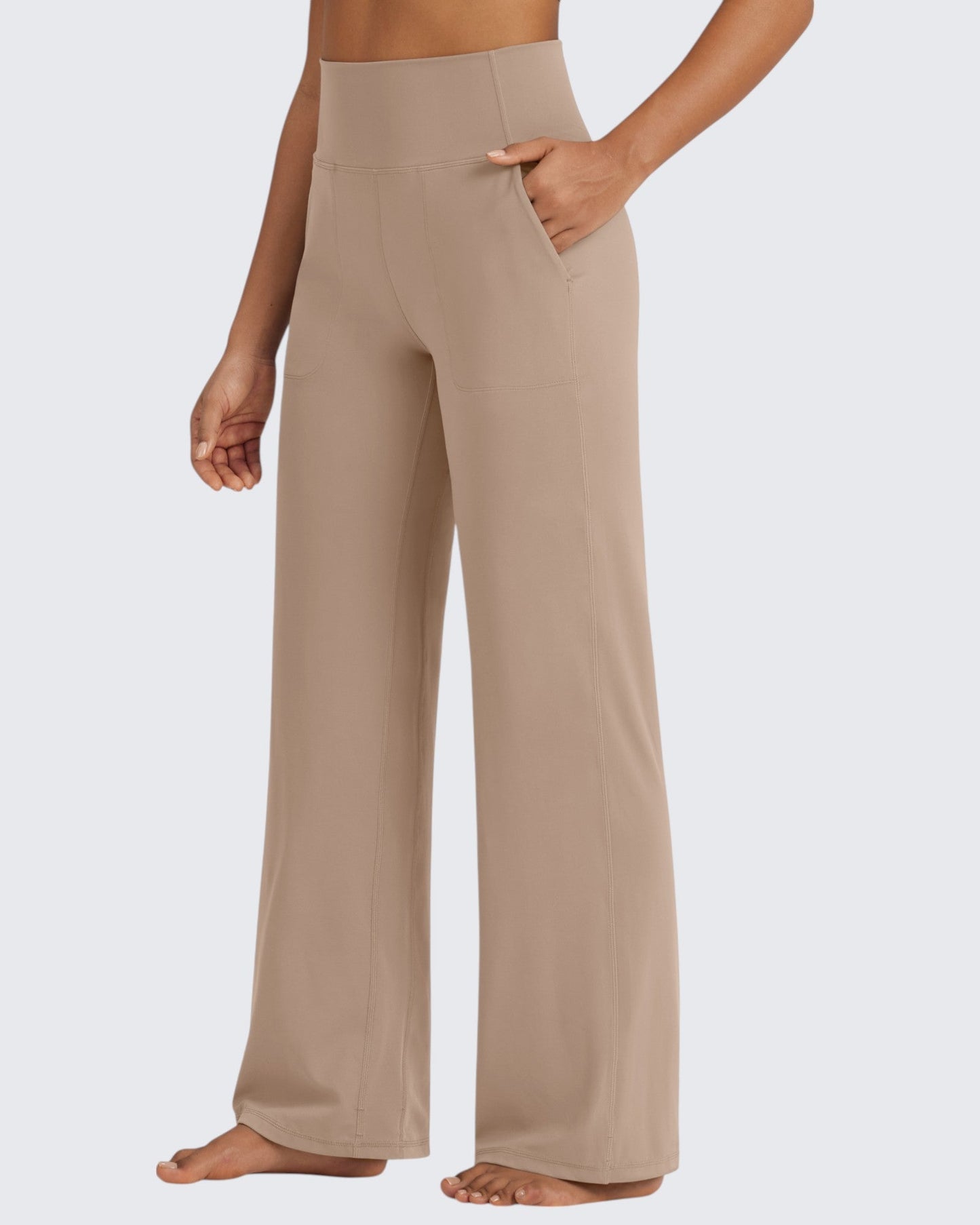 G4Free Activewear BareFeel Seamless High-Waist Dressy Pants 29 #Taupe / S-Taupe / M-Taupe / L-Taupe / XL-Taupe / XXL-Black / S-Black / M-Black / L-Black / XL-Black / XXL