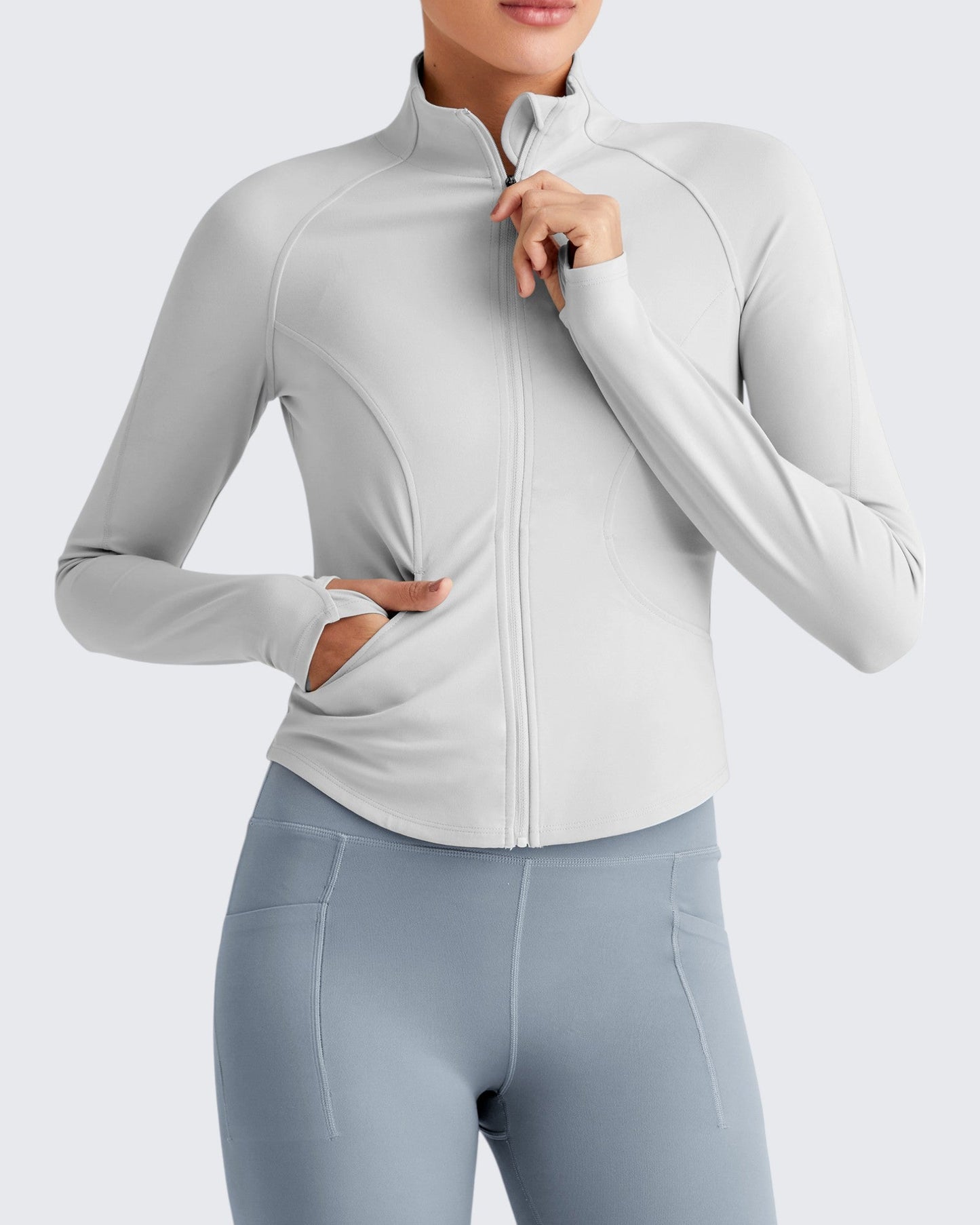 BareFeel Cropped Slim Fit Full Zip Workout Jackets
