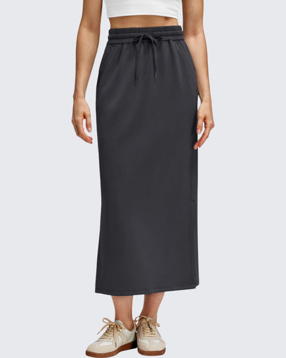 Smoofit Side Slits Drawstring Long Skirts