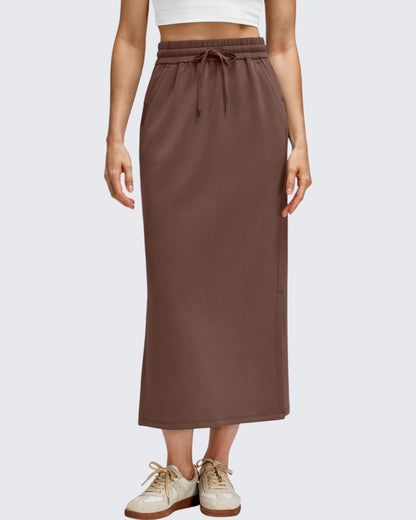 Smoofit Side Slits Drawstring Long Skirts