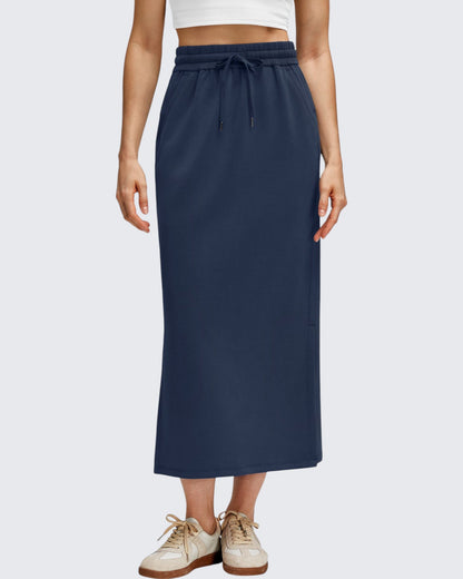 Smoofit Side Slits Drawstring Long Skirts