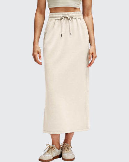 Smoofit Side Slits Drawstring Long Skirts