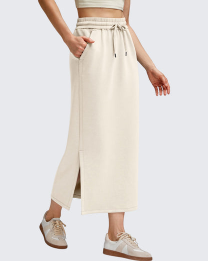 Smoofit Side Slits Drawstring Long Skirts