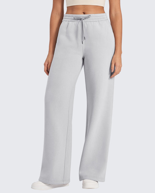 Fleece Lined Drawstring High-Waist Pants